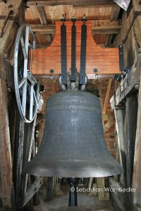 Marienkirche Rostock - Glocke von 1409 mit 4226 kg und schwerem Kopfholz